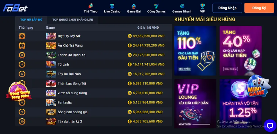Sự kiện và giải đấu Slot