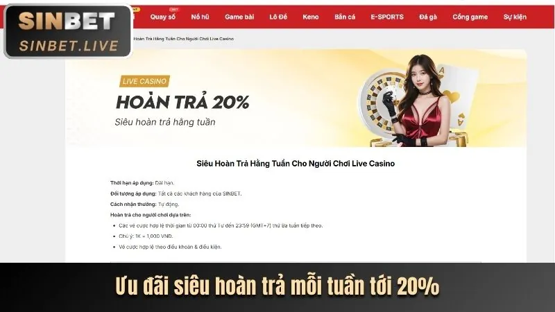 Hoàn trả hàng tuần cho cá cược thể thao tại sgd777 app